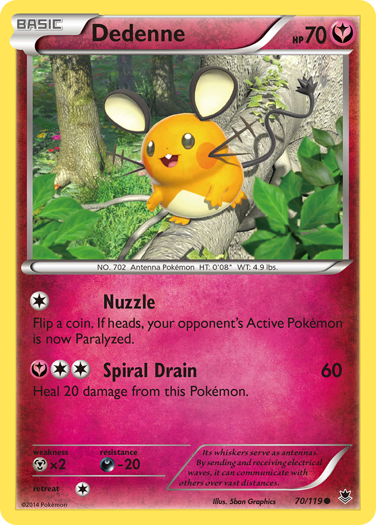 Dedenne (70/119) [XY: Phantom Forces] | Jomio and Rueliete's Cards and Comics