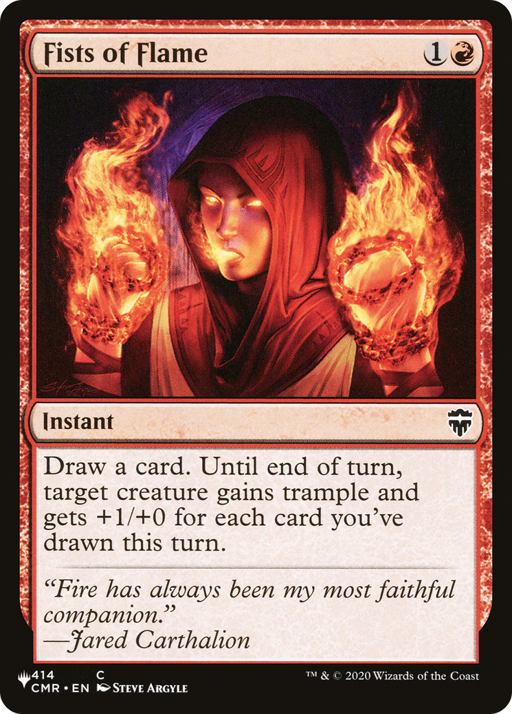 Fists of Flame [The List] | Jomio and Rueliete's Cards and Comics