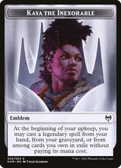 Human Warrior // Kaya, the Inexorable Emblem Double-Sided Token [Kaldheim Tokens] | Jomio and Rueliete's Cards and Comics