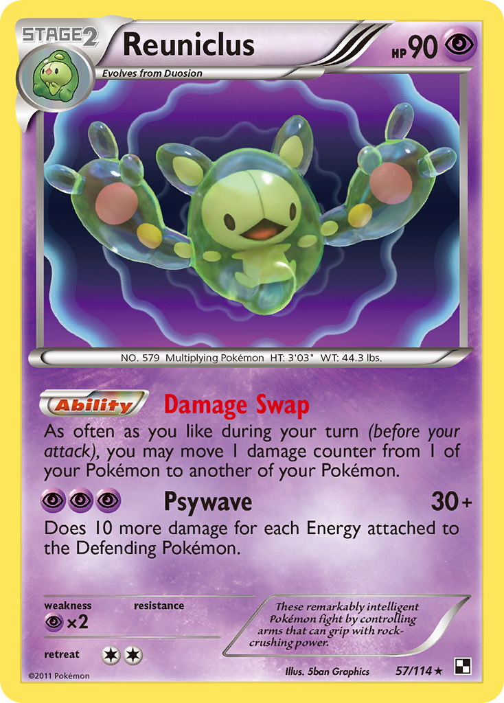 Reuniclus (57/114) [Black & White: Base Set] | Jomio and Rueliete's Cards and Comics