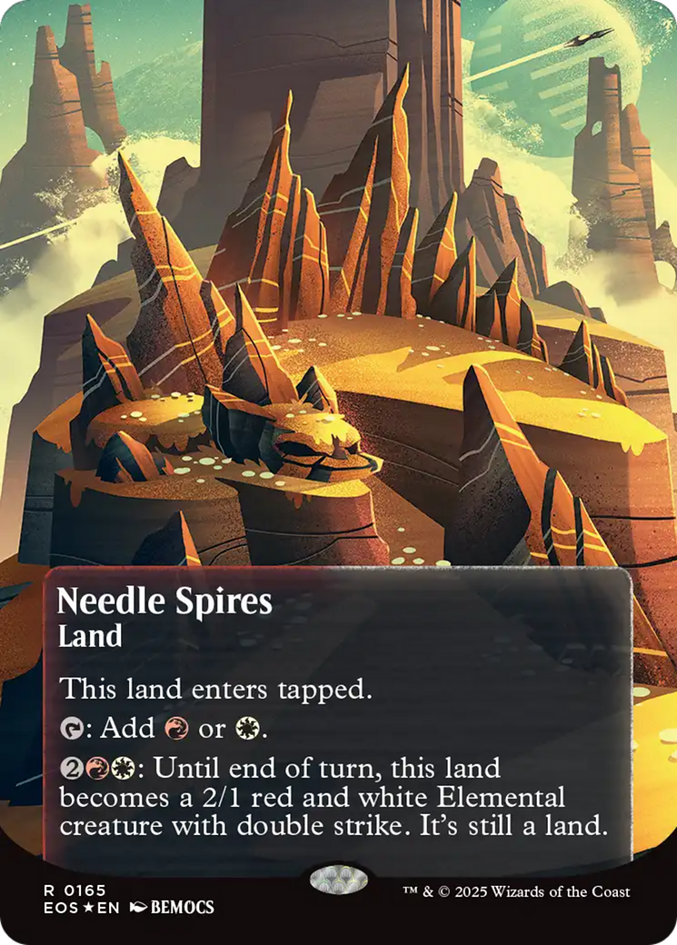 Needle Spires (0165) (Borderless) (Galaxy Foil) [Edge of Eternities: Stellar Sights] | Jomio and Rueliete's Cards and Comics