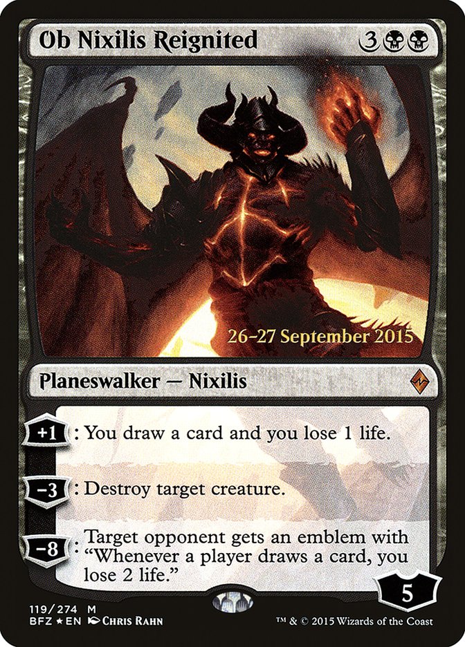 Ob Nixilis Reignited [Battle for Zendikar Prerelease Promos] | Jomio and Rueliete's Cards and Comics
