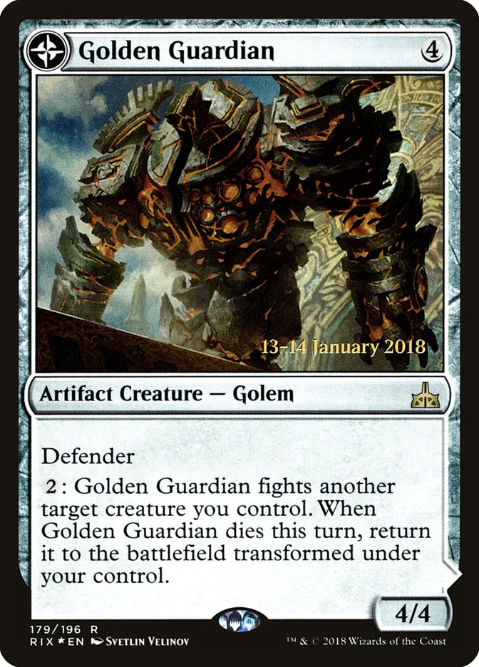 Golden Guardian // Gold-Forge Garrison [Rivals of Ixalan Prerelease Promos] | Jomio and Rueliete's Cards and Comics