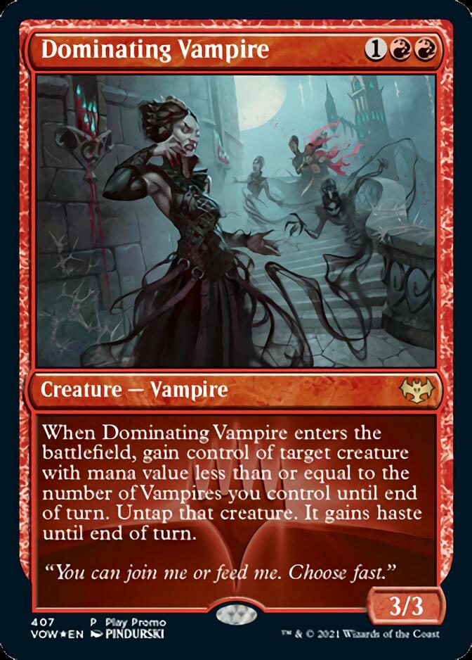 Dominating Vampire (Play Promo) [Innistrad: Crimson Vow Promos] | Jomio and Rueliete's Cards and Comics