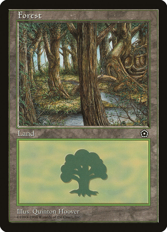 Forest (Treehouse on Right / Black Signature) [Portal Second Age] | Jomio and Rueliete's Cards and Comics