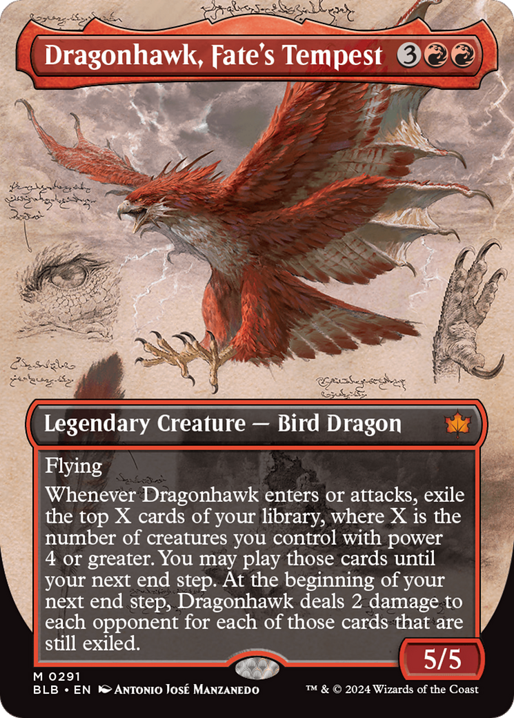 Dragonhawk, Fate's Tempest (Borderless) [Bloomburrow] | Jomio and Rueliete's Cards and Comics