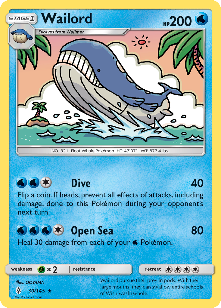 Wailord (30/145) [Sun & Moon: Guardians Rising] | Jomio and Rueliete's Cards and Comics