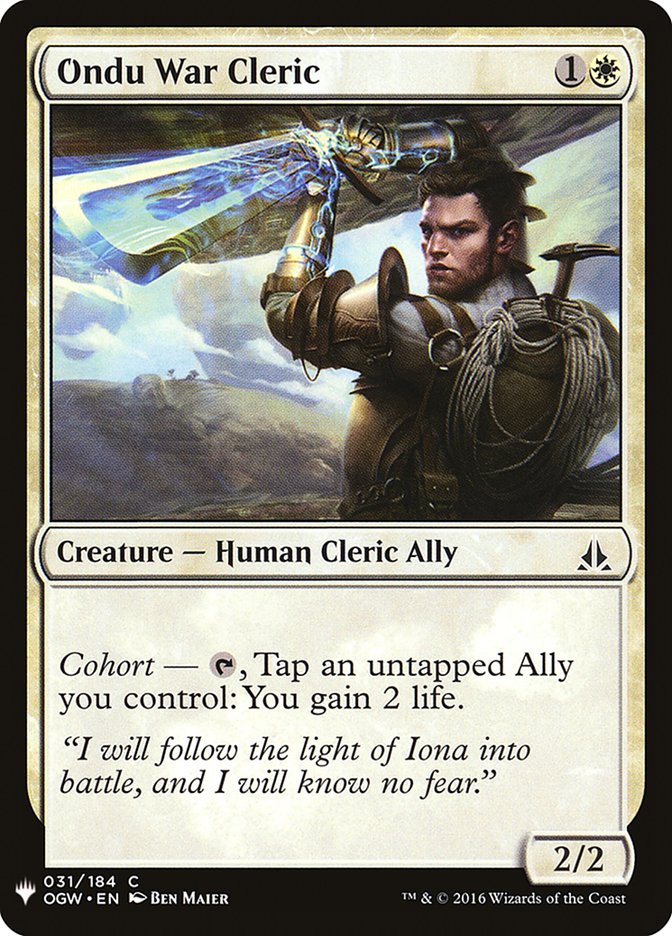 Ondu War Cleric [Mystery Booster] | Jomio and Rueliete's Cards and Comics