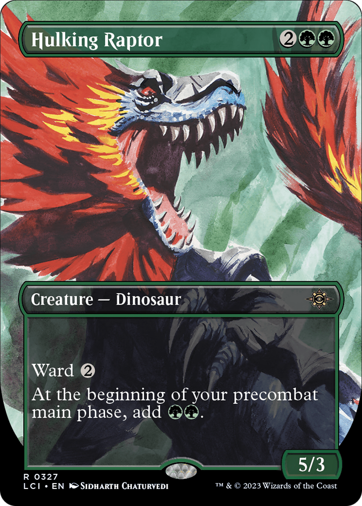 Hulking Raptor (Borderless) [The Lost Caverns of Ixalan] | Jomio and Rueliete's Cards and Comics