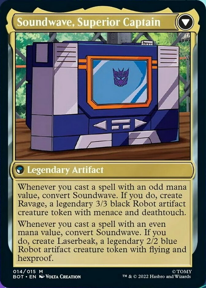 Soundwave, Sonic Spy // Soundwave, Superior Captain [Transformers] | Jomio and Rueliete's Cards and Comics