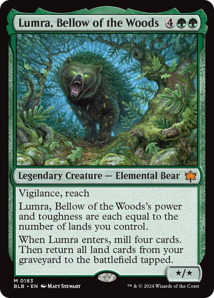 Lumra, Bellow of the Woods [Bloomburrow] | Jomio and Rueliete's Cards and Comics