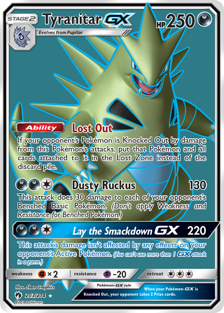 Tyranitar GX (203/214) [Sun & Moon: Lost Thunder] | Jomio and Rueliete's Cards and Comics