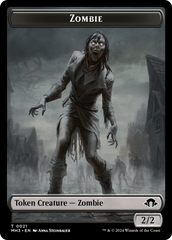 Zombie (Ripple Foil) // Elephant Double-Sided Token [Modern Horizons 3 Commander Tokens] | Jomio and Rueliete's Cards and Comics