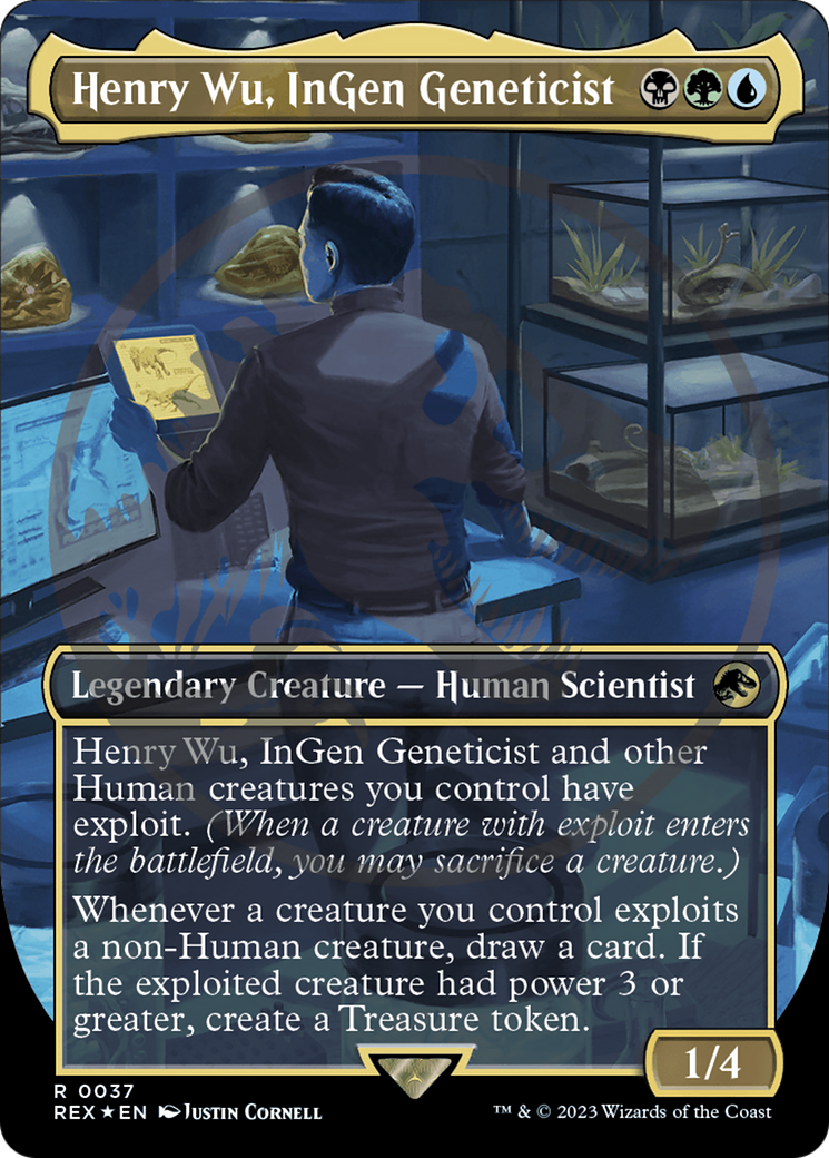 Henry Wu, InGen Geneticist (Emblem) (Borderless) [Jurassic World Collection Tokens] | Jomio and Rueliete's Cards and Comics