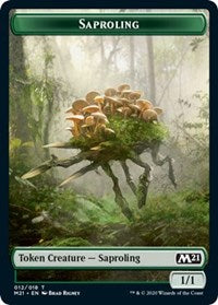 Saproling // Zombie Double-Sided Token [Core Set 2021 Tokens] | Jomio and Rueliete's Cards and Comics