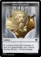 Ajani Steadfast Emblem // Wizard Double-Sided Token [Commander Masters Tokens] | Jomio and Rueliete's Cards and Comics