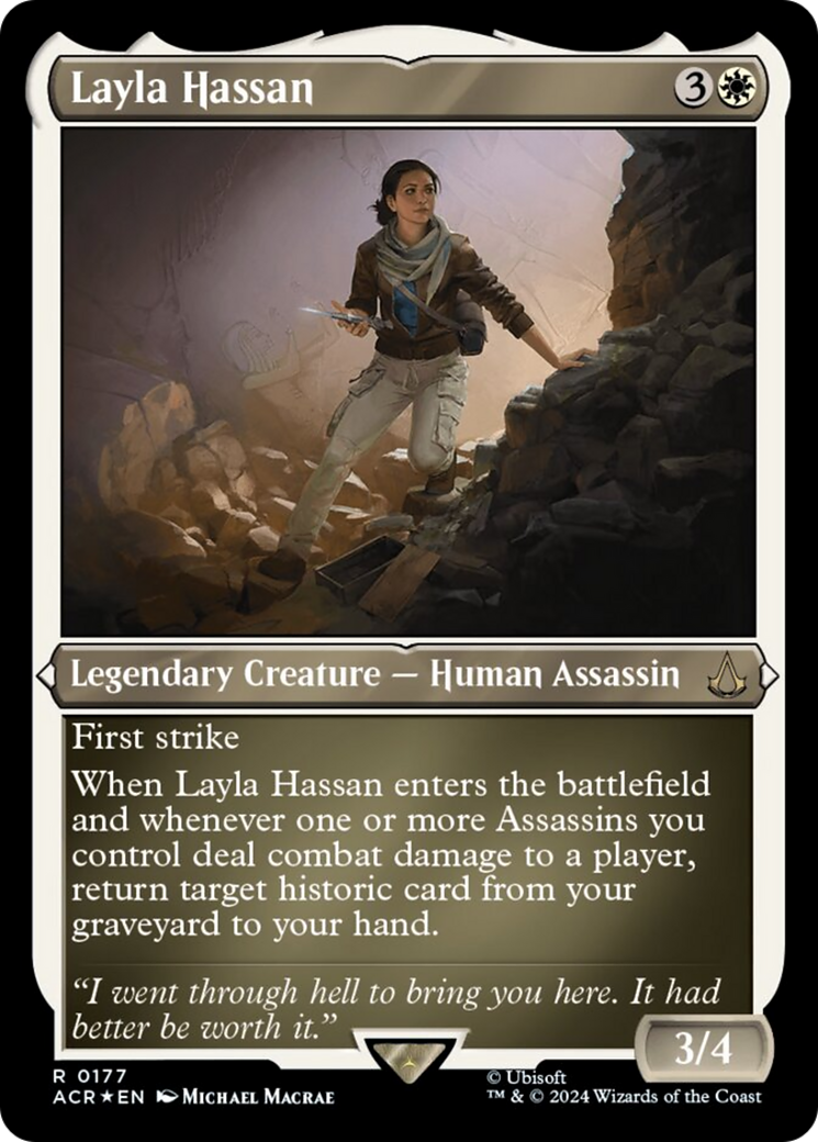 Layla Hassan (Foil Etched) [Assassin's Creed] | Jomio and Rueliete's Cards and Comics
