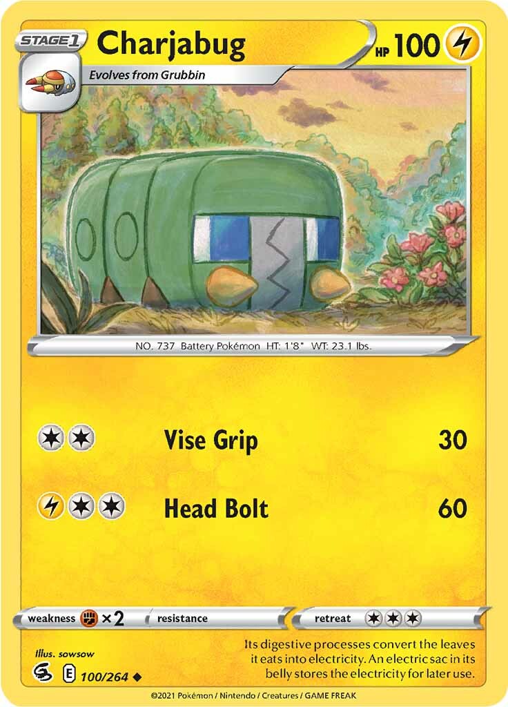 Charjabug (100/264) [Sword & Shield: Fusion Strike] | Jomio and Rueliete's Cards and Comics