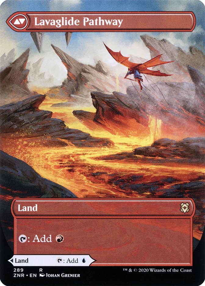 Riverglide Pathway // Lavaglide Pathway (Borderless Alternate Art) [Zendikar Rising] | Jomio and Rueliete's Cards and Comics