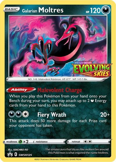 Galarian Moltres (SWSH125) (Prerelease Promo) [Sword & Shield: Black Star Promos] | Jomio and Rueliete's Cards and Comics