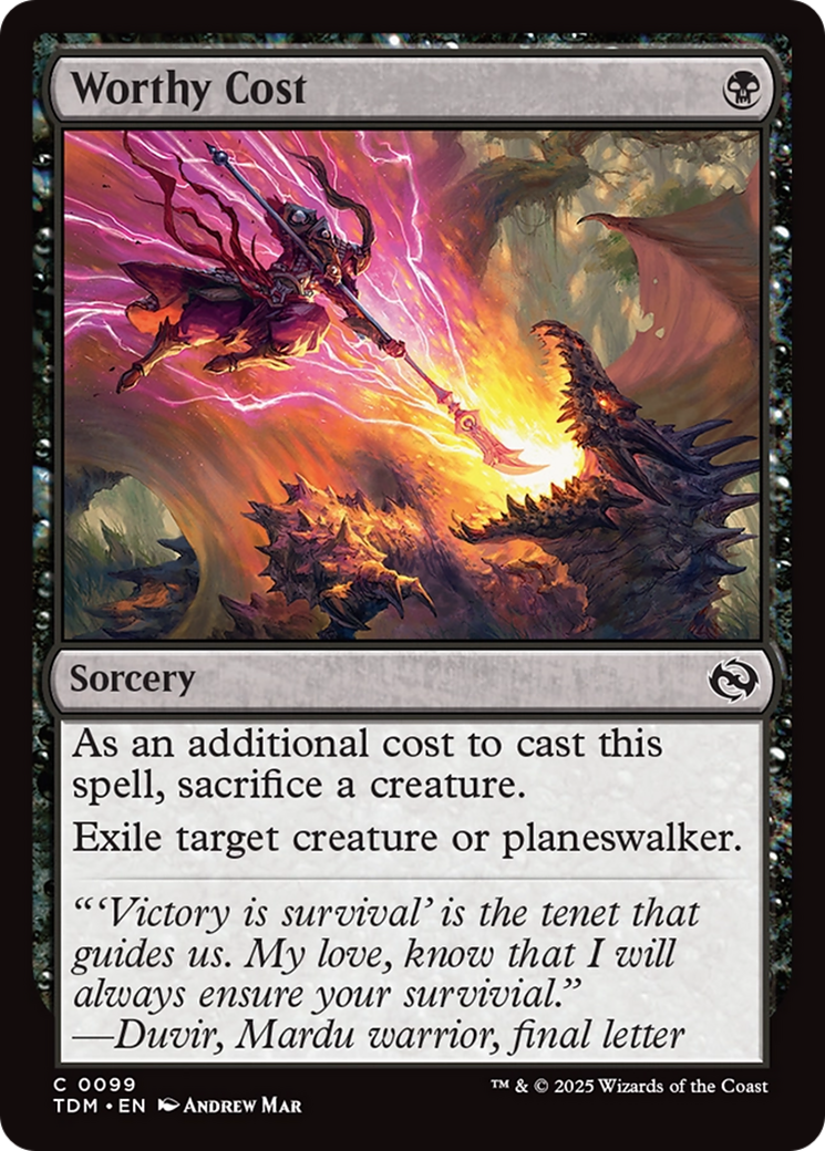 Worthy Cost [Tarkir: Dragonstorm] | Jomio and Rueliete's Cards and Comics