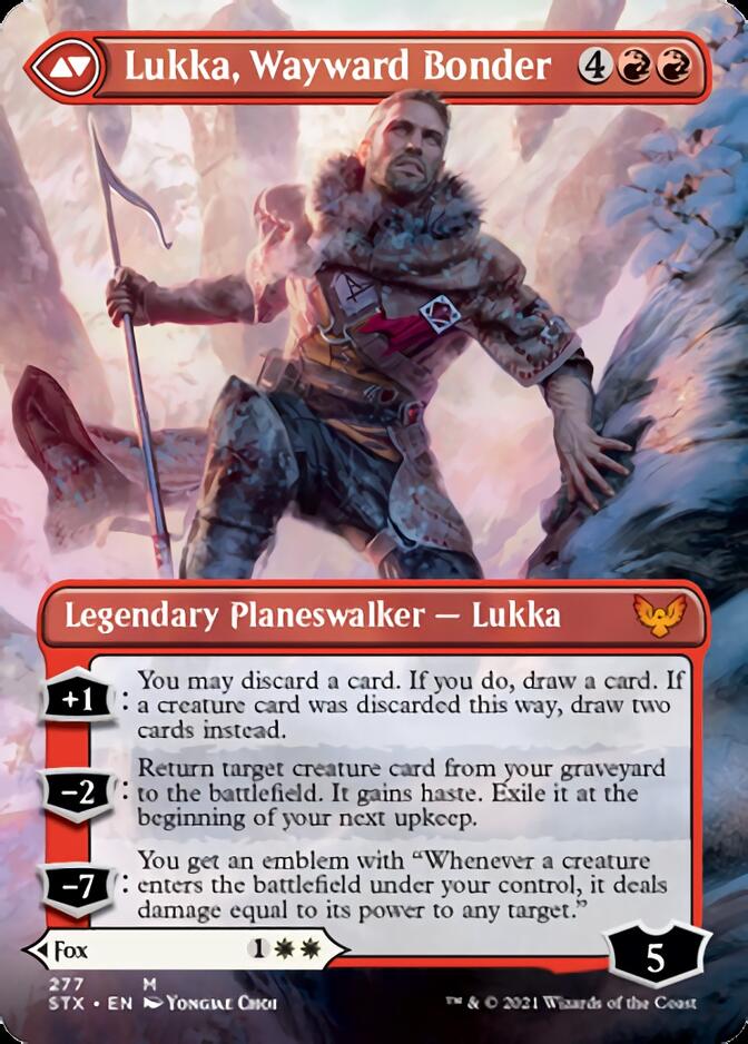 Mila, Crafty Companion // Lukka, Wayward Bonder (Borderless) [Strixhaven: School of Mages] | Jomio and Rueliete's Cards and Comics