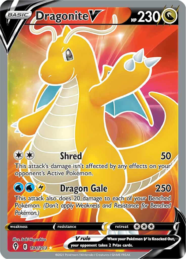 Dragonite V (191/203) [Sword & Shield: Evolving Skies] | Jomio and Rueliete's Cards and Comics