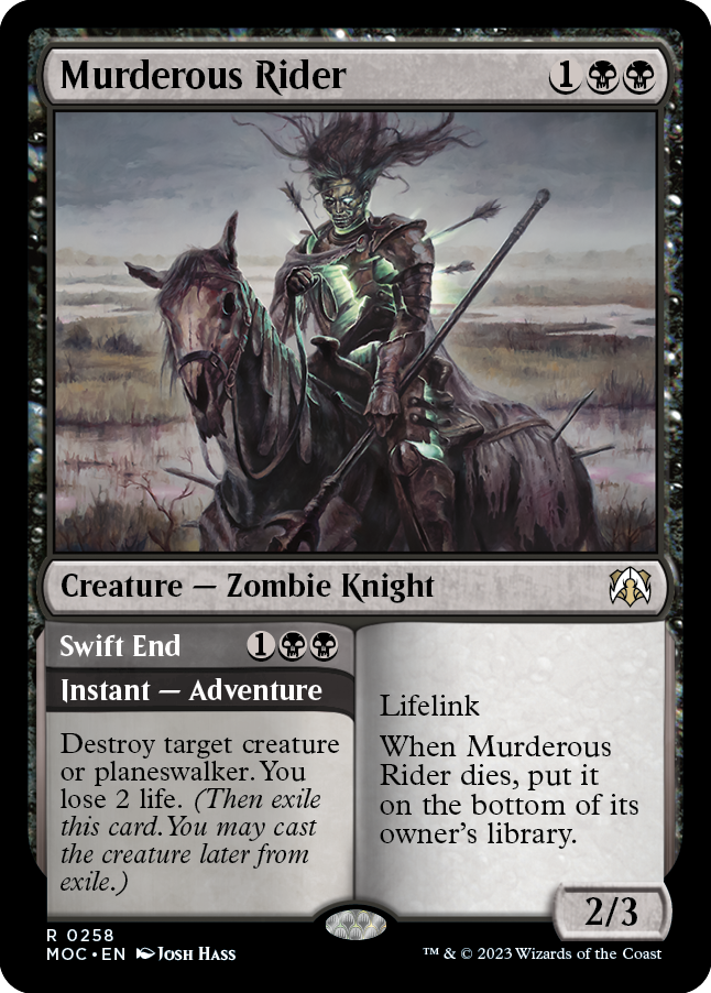 Murderous Rider // Swift End [March of the Machine Commander] | Jomio and Rueliete's Cards and Comics
