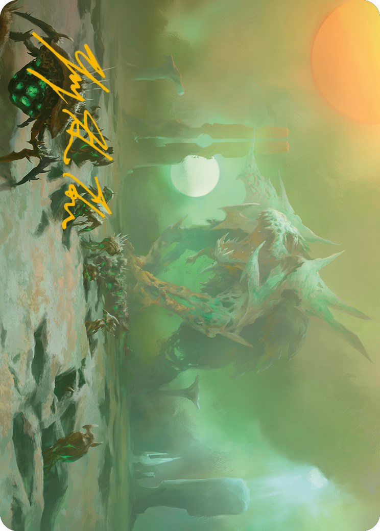 Green Sun's Twilight Art Card (Gold-Stamped Signature) [Phyrexia: All Will Be One Art Series] | Jomio and Rueliete's Cards and Comics
