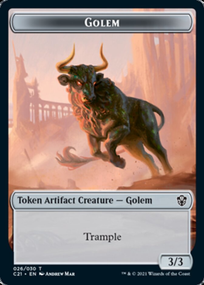 Golem (026) // Thopter Double-Sided Token [Commander 2021 Tokens] | Jomio and Rueliete's Cards and Comics