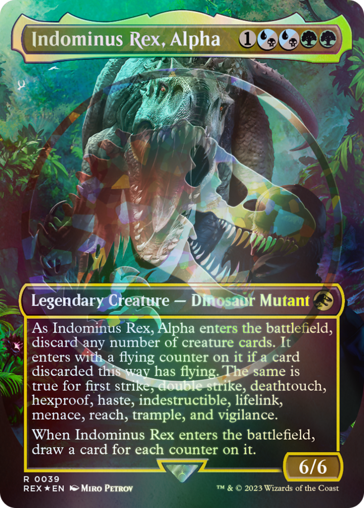 Indominus Rex, Alpha (Emblem) (Borderless) [Jurassic World Collection Tokens] | Jomio and Rueliete's Cards and Comics
