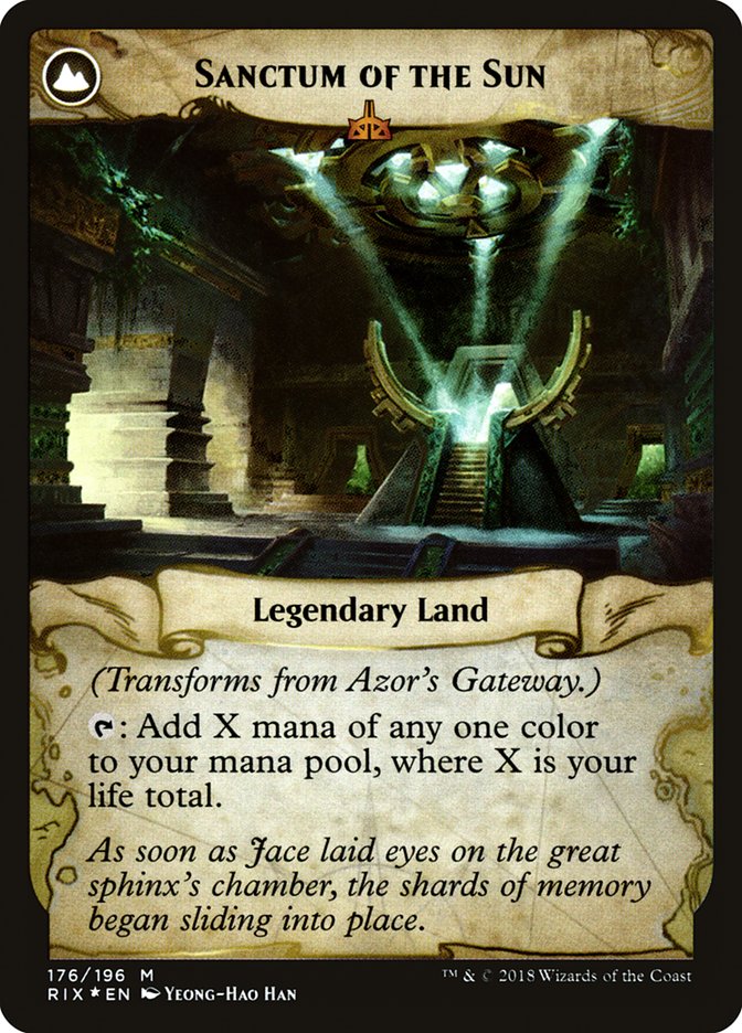 Azor's Gateway // Sanctum of the Sun [Rivals of Ixalan Prerelease Promos] | Jomio and Rueliete's Cards and Comics