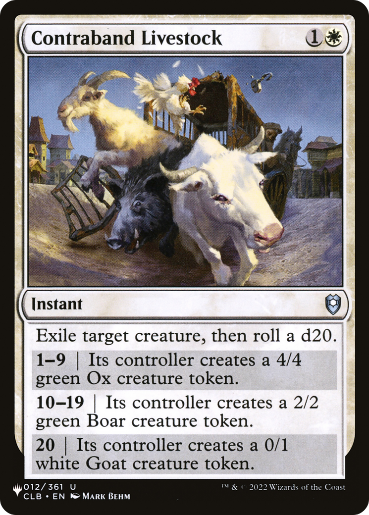 Contraband Livestock [The List] | Jomio and Rueliete's Cards and Comics
