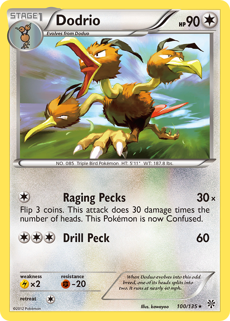 Dodrio (100/135) [Black & White: Plasma Storm] | Jomio and Rueliete's Cards and Comics