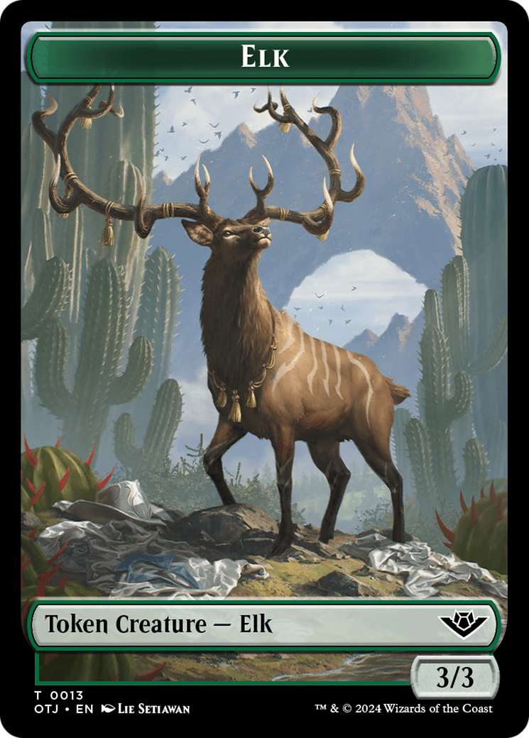 Mercenary // Elk Double-Sided Token [Outlaws of Thunder Junction Tokens] | Jomio and Rueliete's Cards and Comics