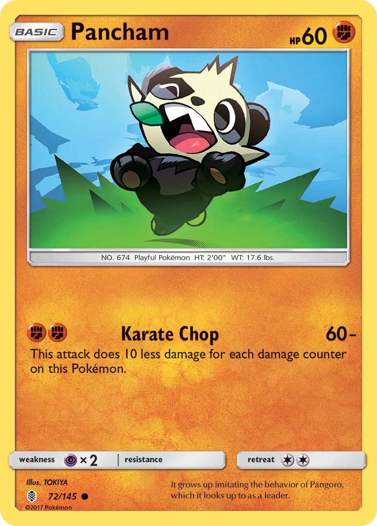 Pancham (72/145) [Sun & Moon: Guardians Rising] | Jomio and Rueliete's Cards and Comics