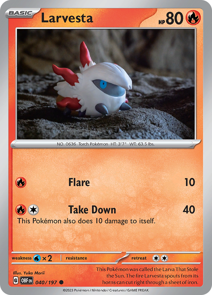 Larvesta (040/197) [Scarlet & Violet: Obsidian Flames] | Jomio and Rueliete's Cards and Comics