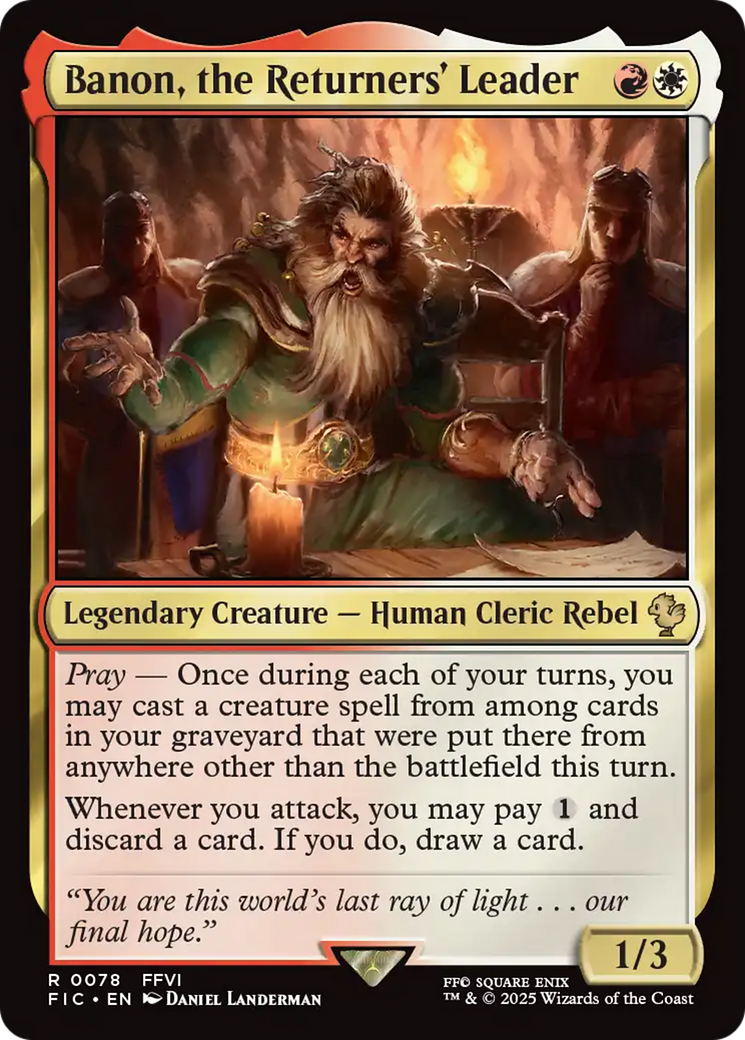 Banon, the Returners' Leader [FINAL FANTASY Commander] | Jomio and Rueliete's Cards and Comics