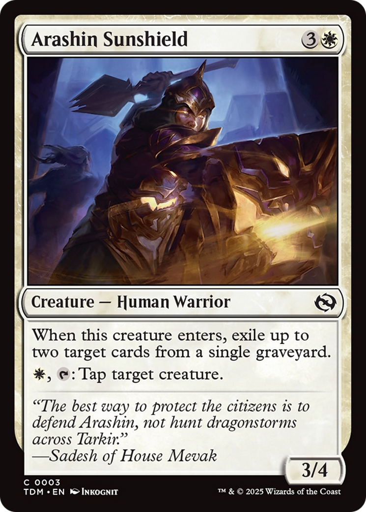 Arashin Sunshield [Tarkir: Dragonstorm] | Jomio and Rueliete's Cards and Comics
