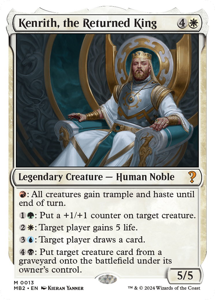 Kenrith, the Returned King (White Border) [Mystery Booster 2] | Jomio and Rueliete's Cards and Comics