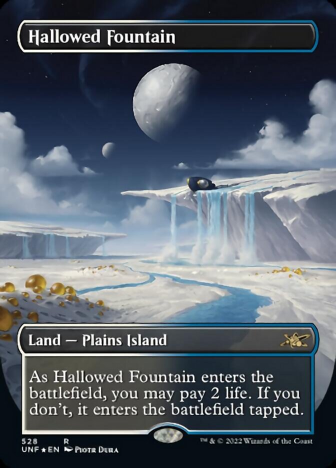 Hallowed Fountain (Borderless) (Galaxy Foil) [Unfinity] | Jomio and Rueliete's Cards and Comics