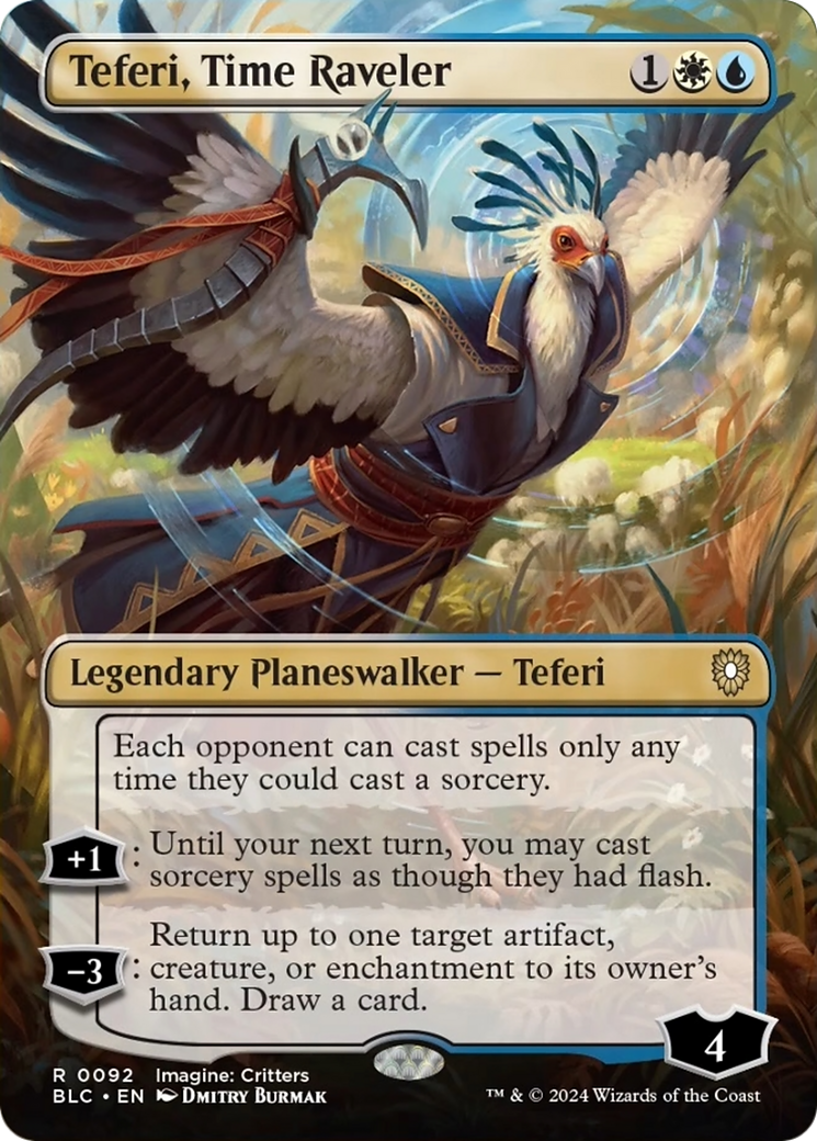 Teferi, Time Raveler (Borderless) [Bloomburrow Commander] | Jomio and Rueliete's Cards and Comics