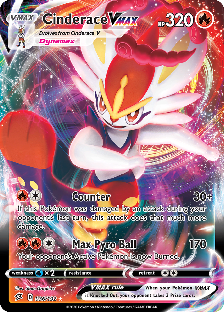 Cinderace VMAX (036/192) [Sword & Shield: Rebel Clash] | Jomio and Rueliete's Cards and Comics