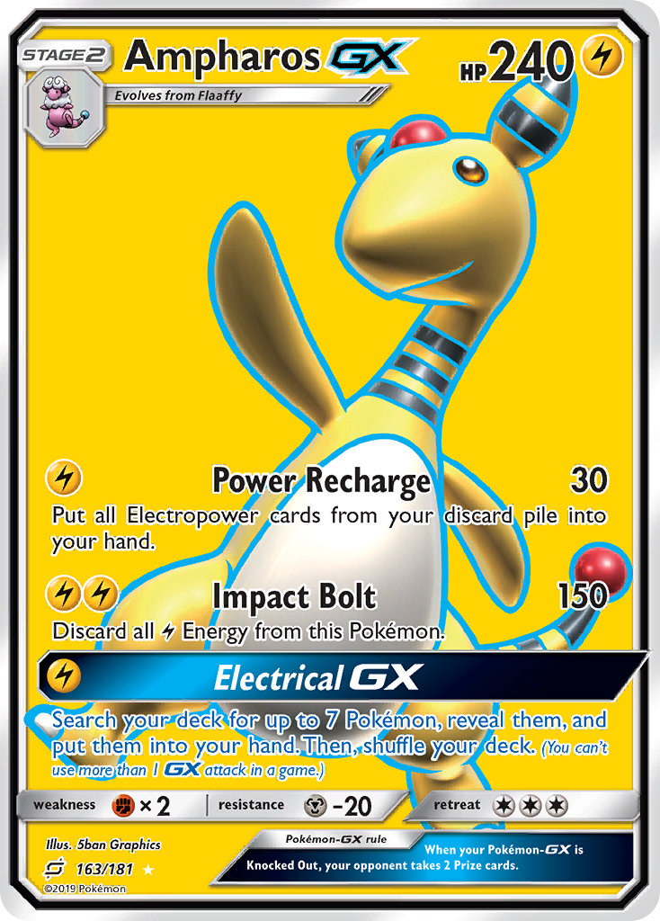 Ampharos GX (163/181) [Sun & Moon: Team Up] | Jomio and Rueliete's Cards and Comics