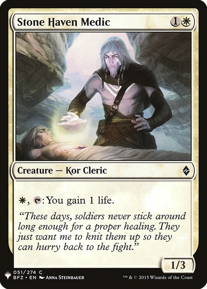 Stone Haven Medic [Mystery Booster] | Jomio and Rueliete's Cards and Comics