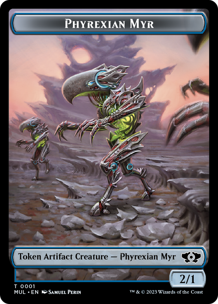 Phyrexian Myr // Teferi's Talent Emblem Double-Sided Token [March of the Machine Tokens] | Jomio and Rueliete's Cards and Comics