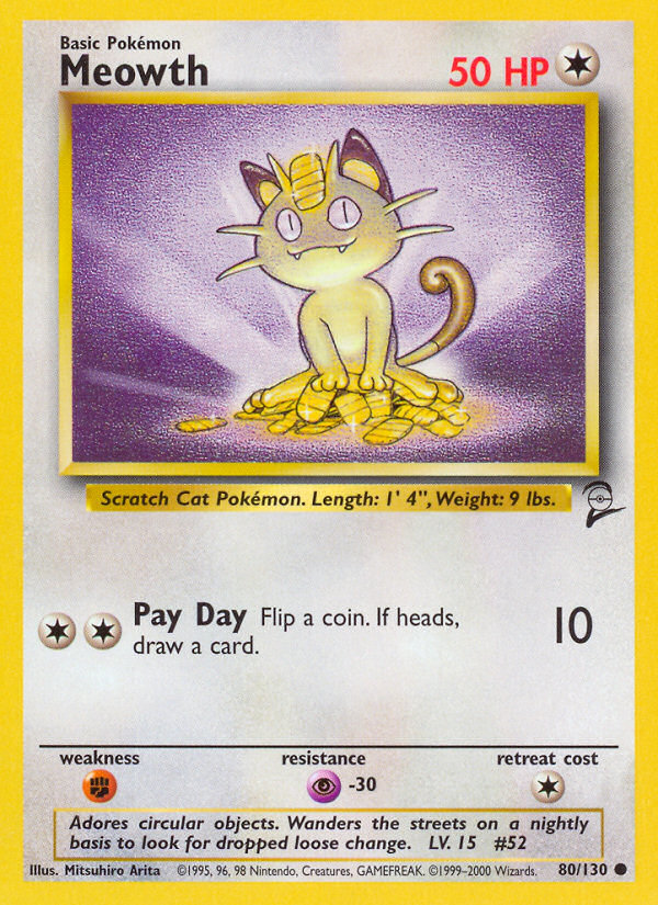 Meowth (80/130) [Base Set 2] | Jomio and Rueliete's Cards and Comics