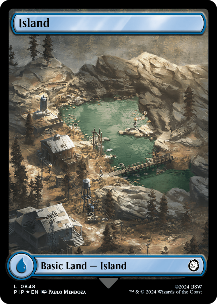 Island (0848) (Surge Foil) [Fallout] | Jomio and Rueliete's Cards and Comics