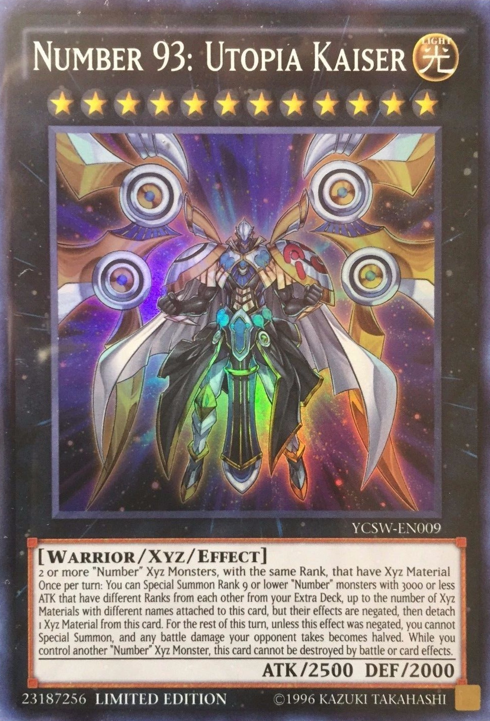 Number 93: Utopia Kaiser [YCSW-EN009] Super Rare | Jomio and Rueliete's Cards and Comics