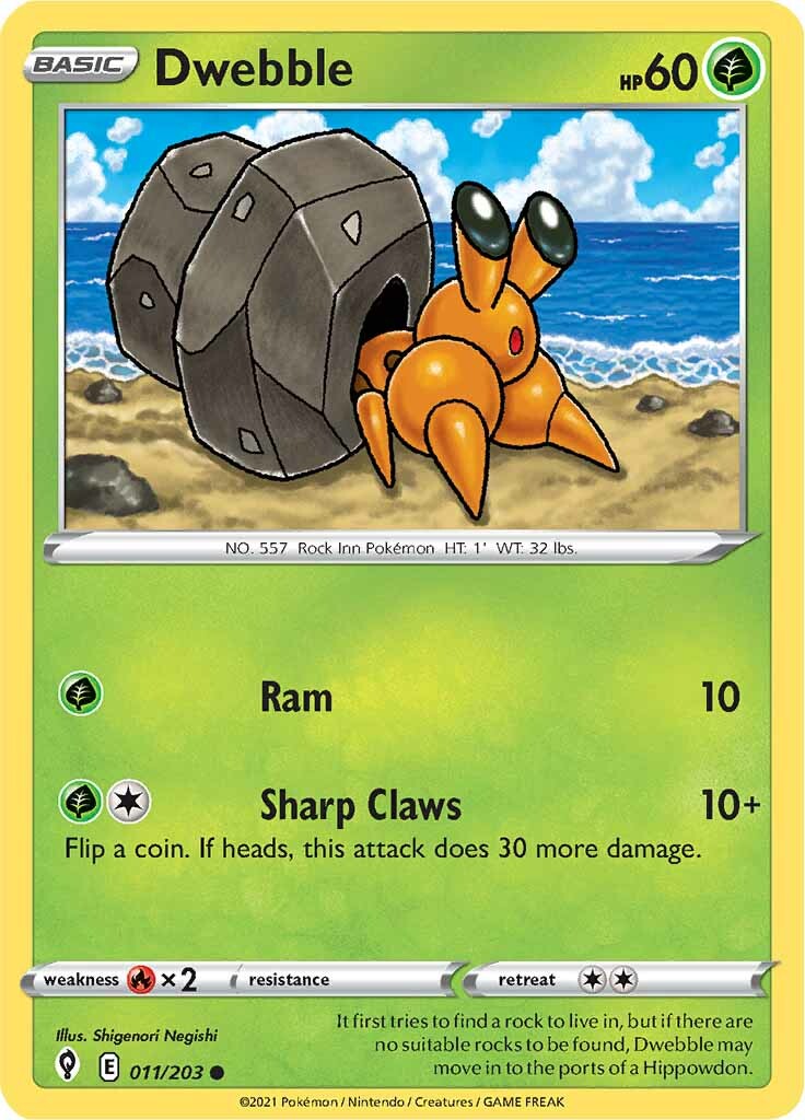 Dwebble (011/203) [Sword & Shield: Evolving Skies] | Jomio and Rueliete's Cards and Comics